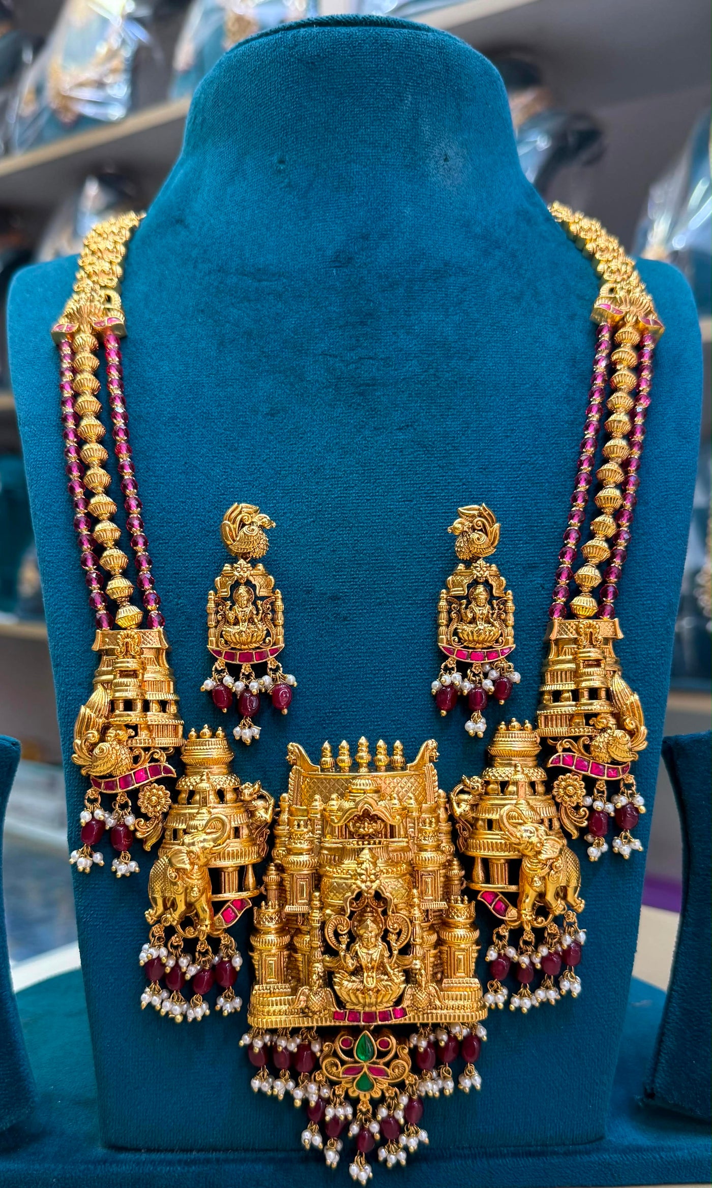Nakshi Work with Kundan Stones Bridal Temple Haram