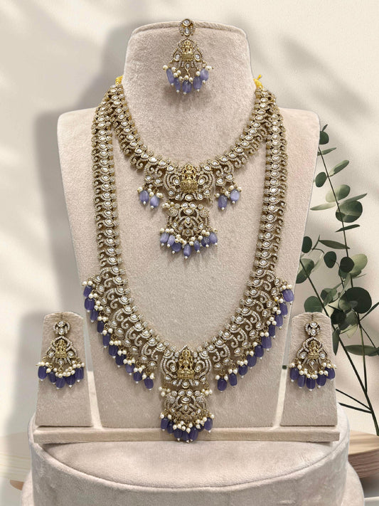 Victorian Polish with AD & Mossanite Stones Bridal Combo