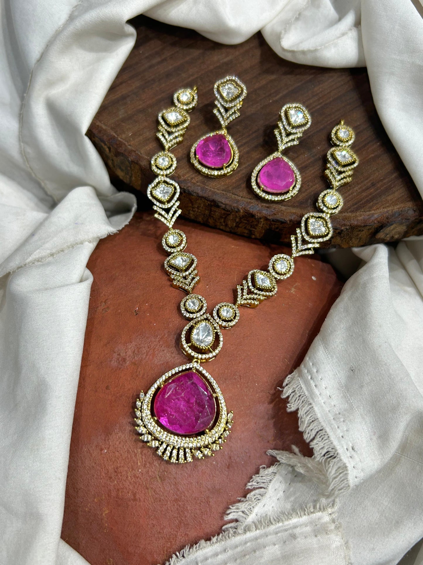 Victorian Polish with AD Stone Necklace