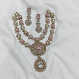 Victorian Polish with Moissanite & AD Stones Bridal Necklace - Nakshatra Jewels