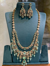 Victorian Polish with AD Stones Haram - Nakshatra Jewels