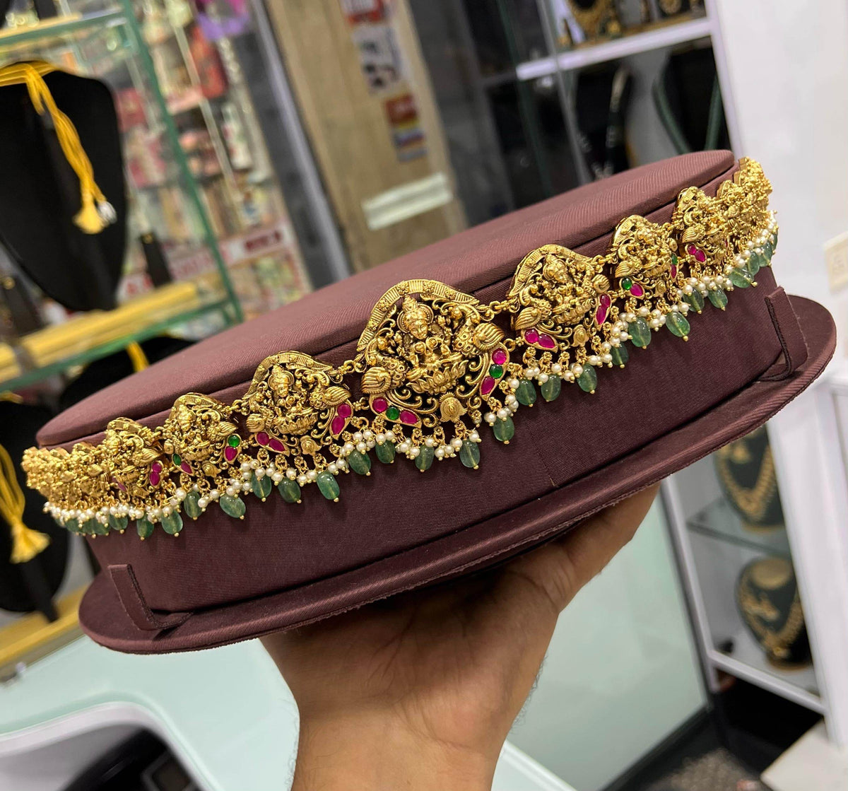 Nagasi work with Kundan Stones Bridal Hip Chain