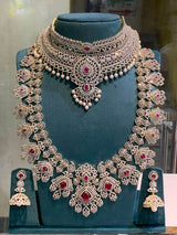 American Diamond Stones Bridal Combo Set - Nakshatra Jewels