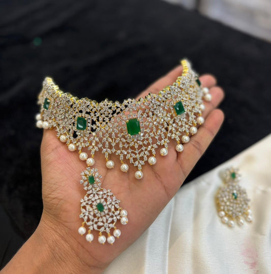 American Diamond Stones Bridal Choker