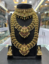 Nakshi Work with Jaadu Kundan Stones Bridal Combo Set