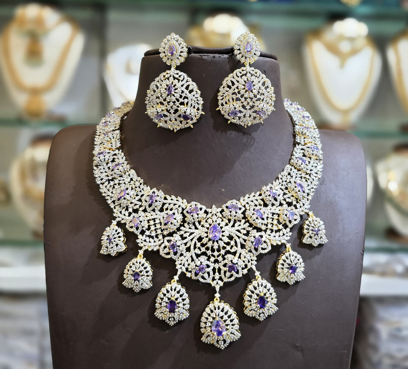 American Diamond Stones Bridal Necklace