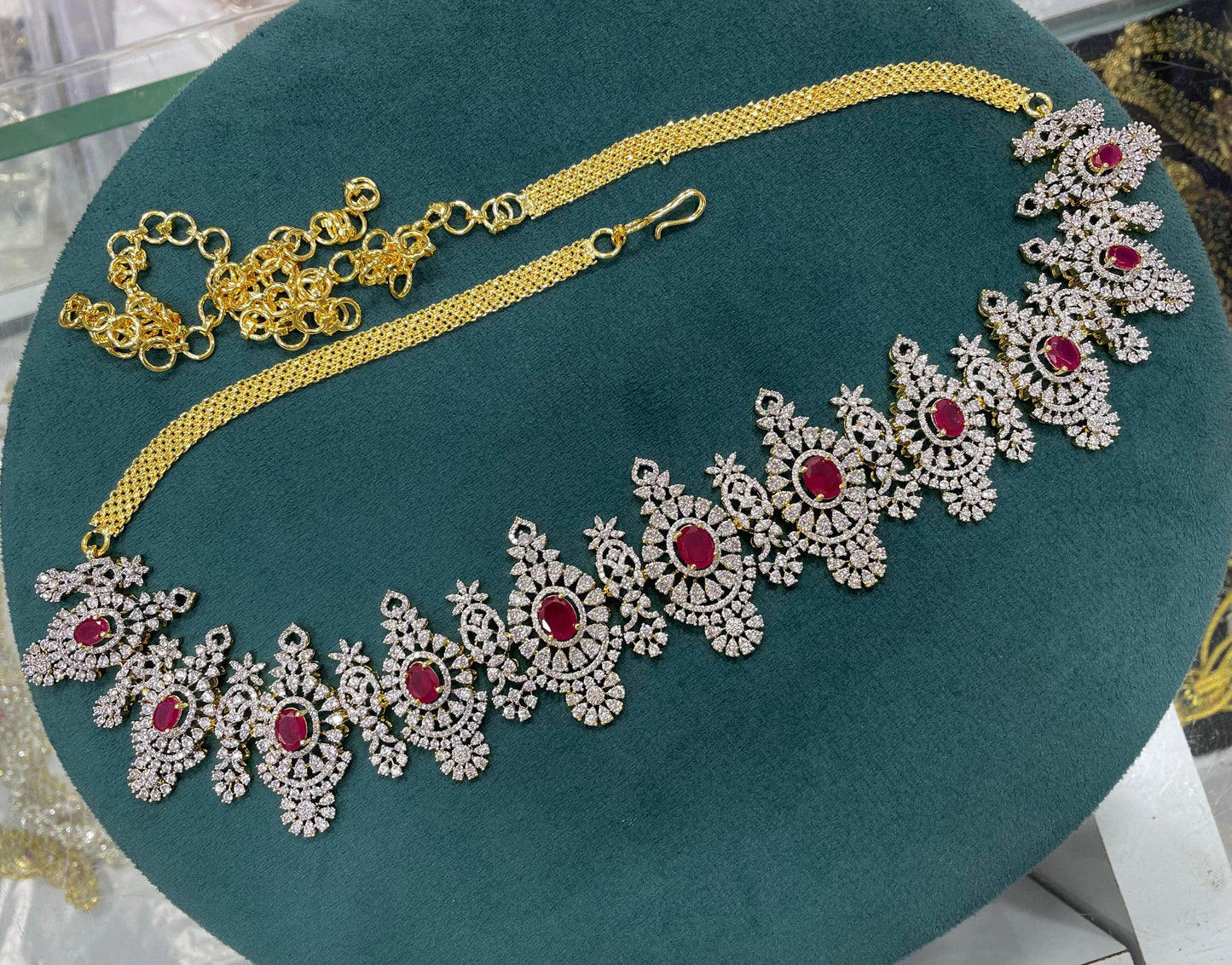 American Diamond Stones Hip Chain - Nakshatra Jewels