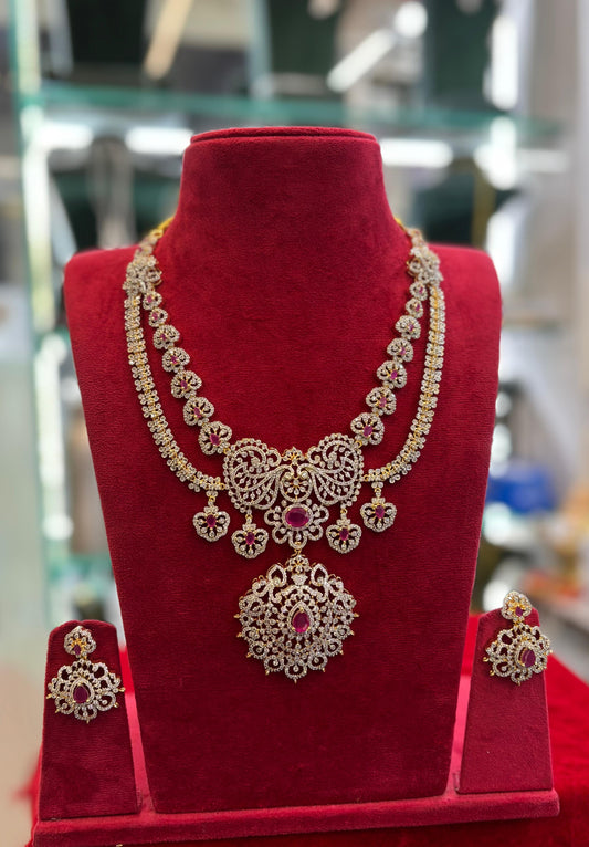 American Diamond Stones Bridal Layer Necklace