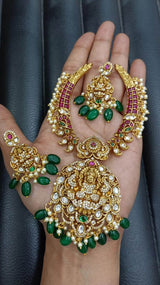 Premium Matt with Kempu Stones Kante Necklace - Nakshatra Jewels