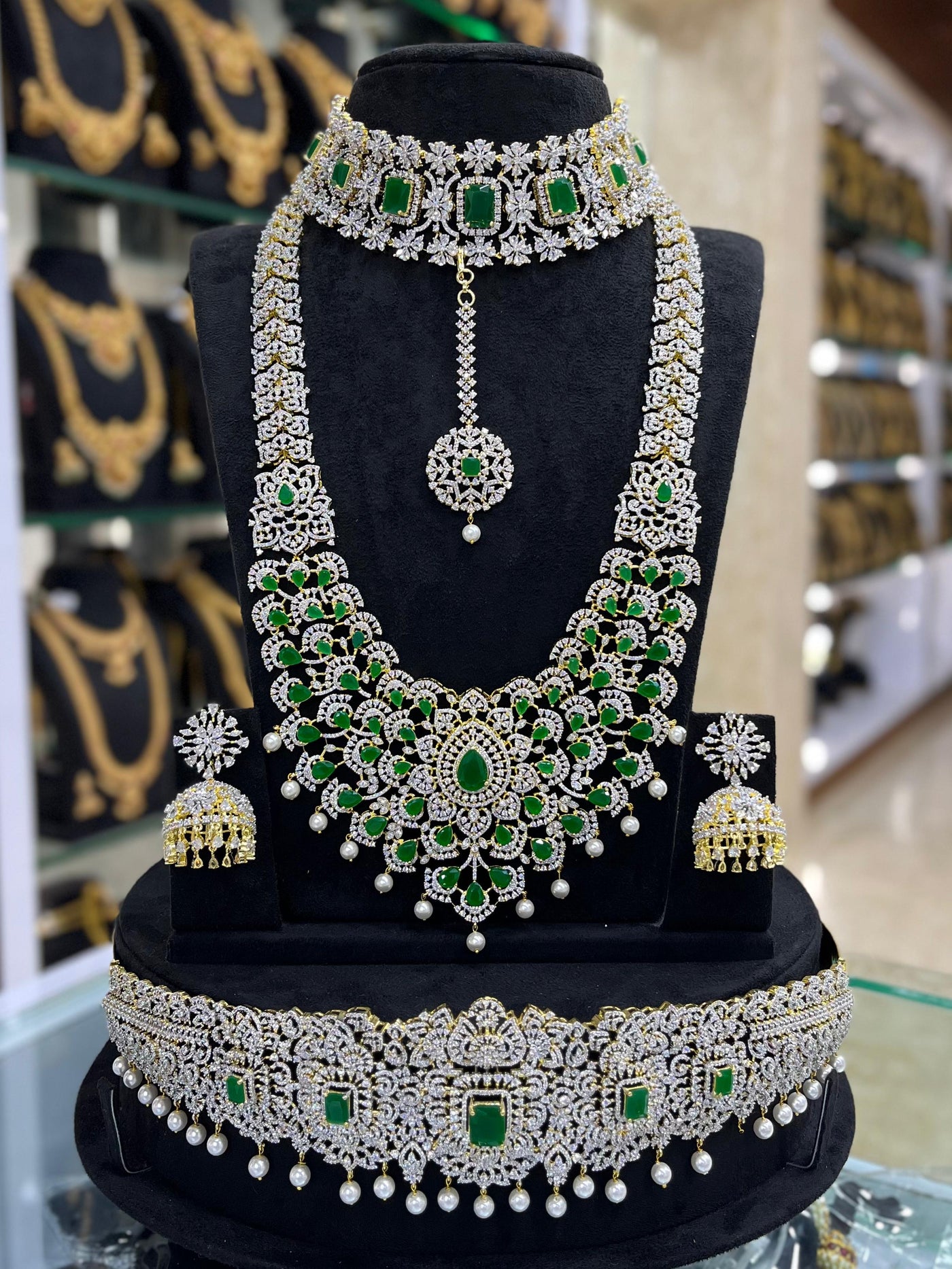 American Diamond Stones Bridal Combo Set