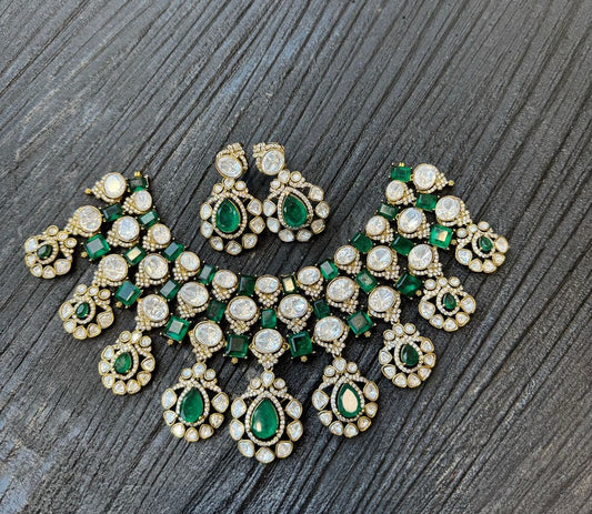 Mossianite and AD Stones Bridal Necklace