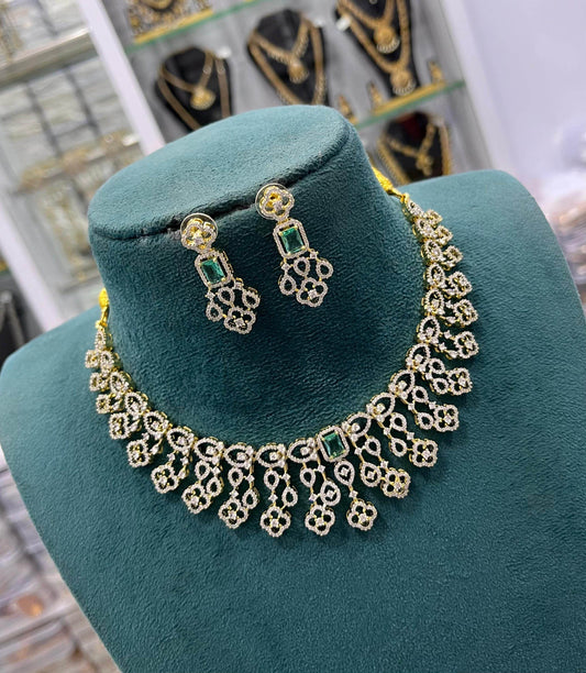 American Diamond Stones Necklace - Nakshatra Jewels