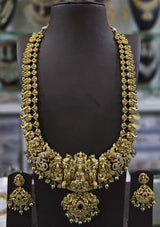Nakshi Work with AD and Kempu Stones Bridal Haram