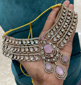 Victorian Polish with AD & Mossianite Stones Bridal Choker
