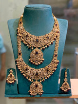 Victorian Polish with AD Stones Bridal Combo - Nakshatra Jewels