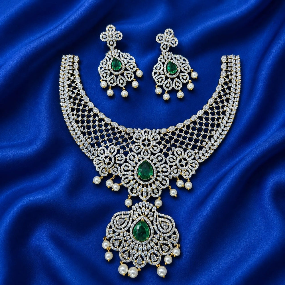 American Diamond Stones Bridal Necklace
