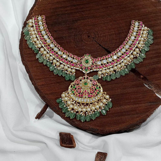 Jaadu Kundan Stones Bridal Necklace - Nakshatra Jewels