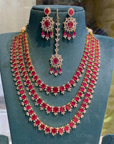 American Diamond Stones Bridal Layer Haram - Nakshatra Jewels