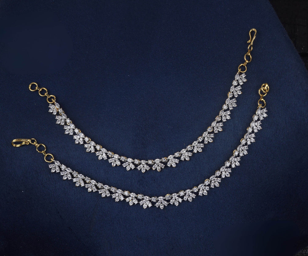 AD Stones Ear Chains - Nakshatra Jewels