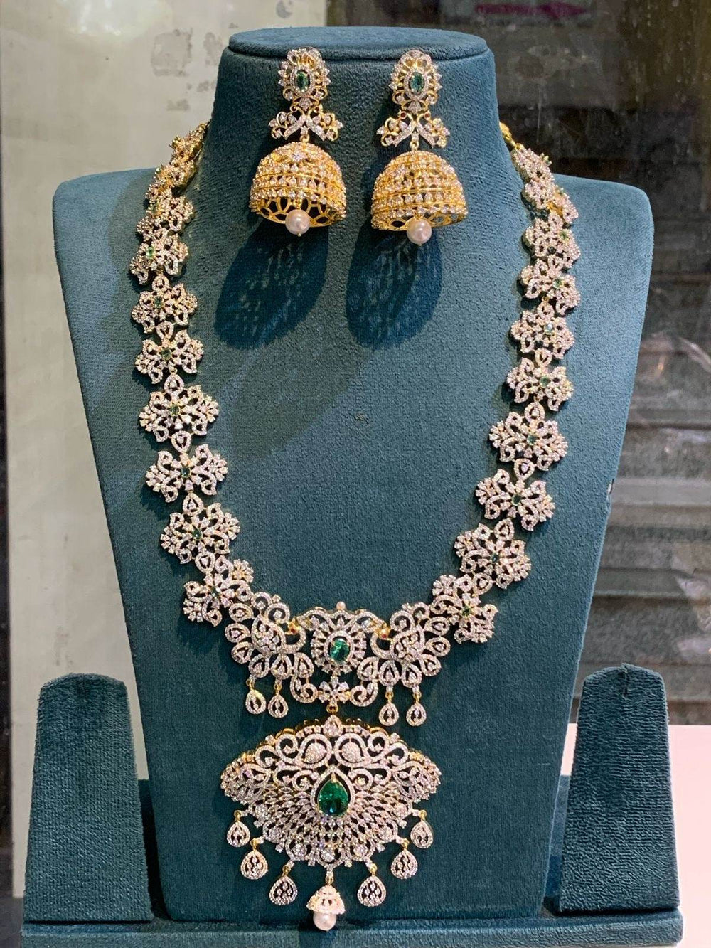 American Diamond Stone Bridal Haram - Nakshatra Jewels