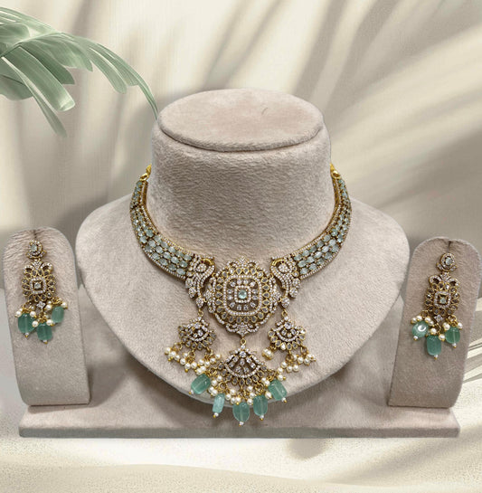 Victorian Polish with AD Stones Neck Set