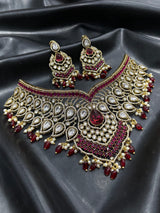 Victorian Polish with AD & Mossianite Stones Bridal Choker