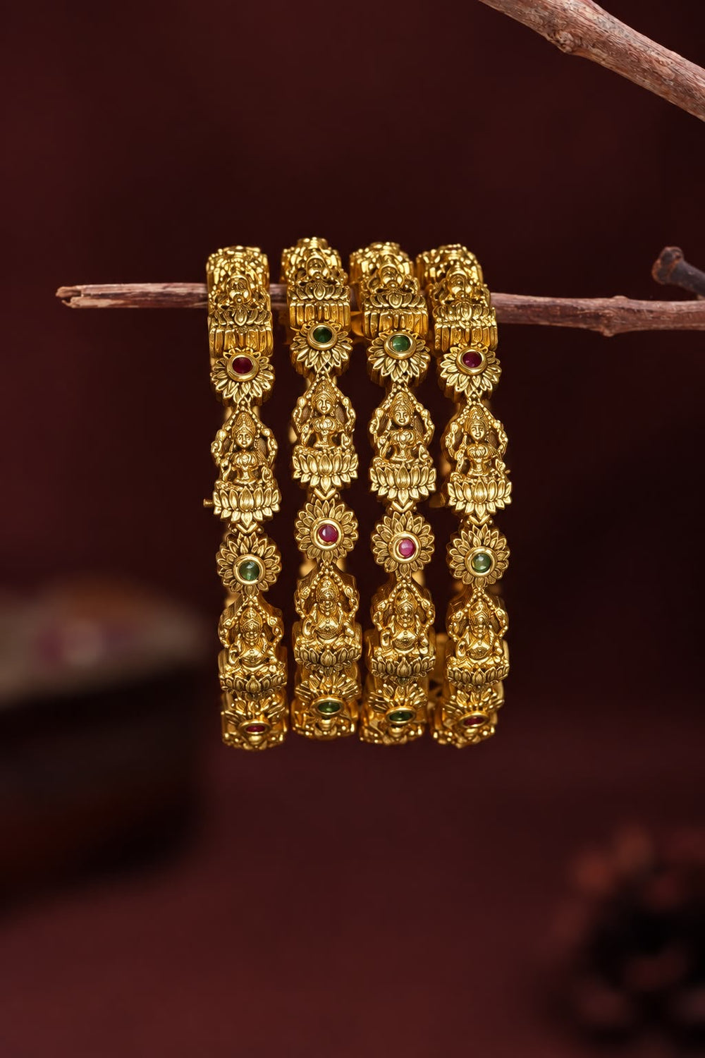 Premium Matt with Kempu Stones Bangles