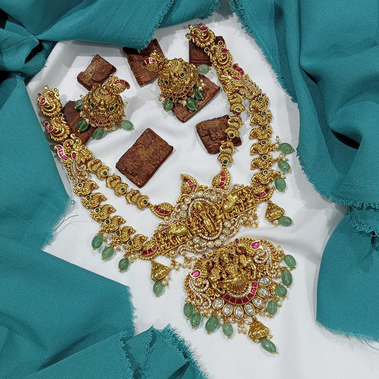 Nakshi Work with AD and Kundan Stones Bridal Necklace