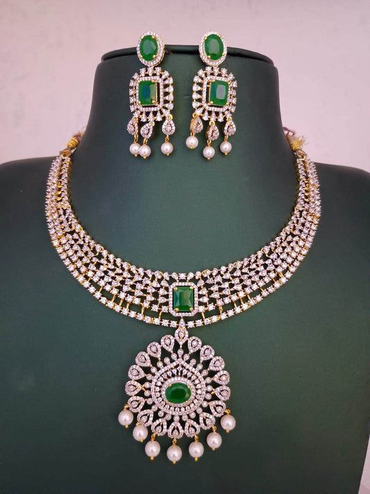 American Diamond Stones Necklace - Nakshatra Jewels