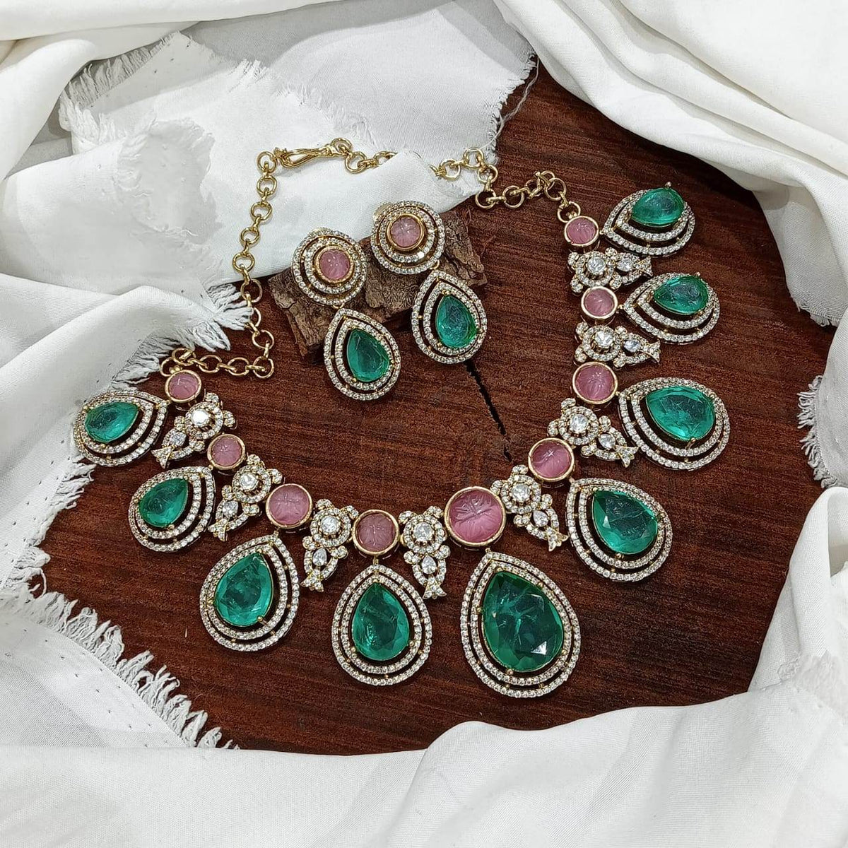 Moissanite & AD Stones Bridal Neck Set