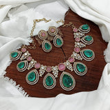 Moissanite & AD Stones Bridal Neck Set - Nakshatra Jewels