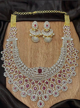 American Diamond Stones Bridal Haram - Nakshatra Jewels