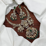 Victorian Polish with AD & Moissanite Stones Bridal Necklace - Nakshatra Jewels