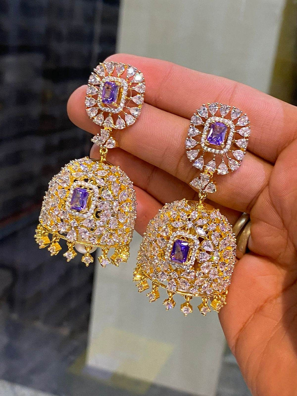 Premium AD Stone Earrings - Nakshatra Jewels
