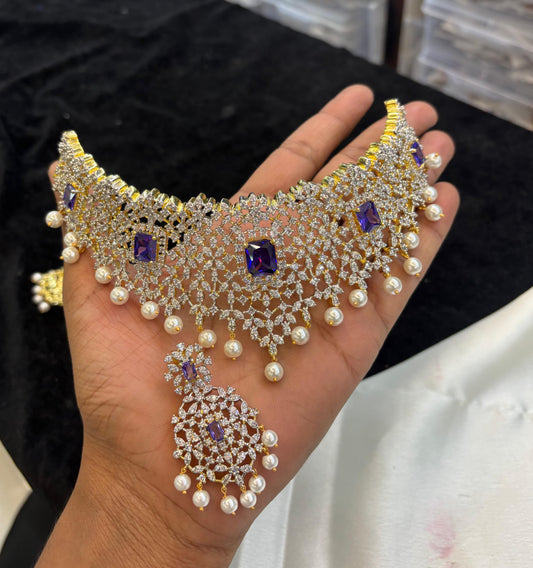 American Diamond Stones Bridal Choker