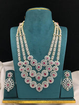 American Diamond Stones Bridal Layer Haram - Nakshatra Jewels