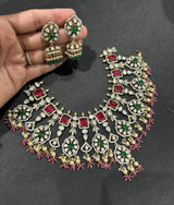 Moissanite and AD Stones Bridal Choker - Nakshatra Jewels