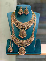 Victorian Polish with AD Stones Bridal Combo - Nakshatra Jewels