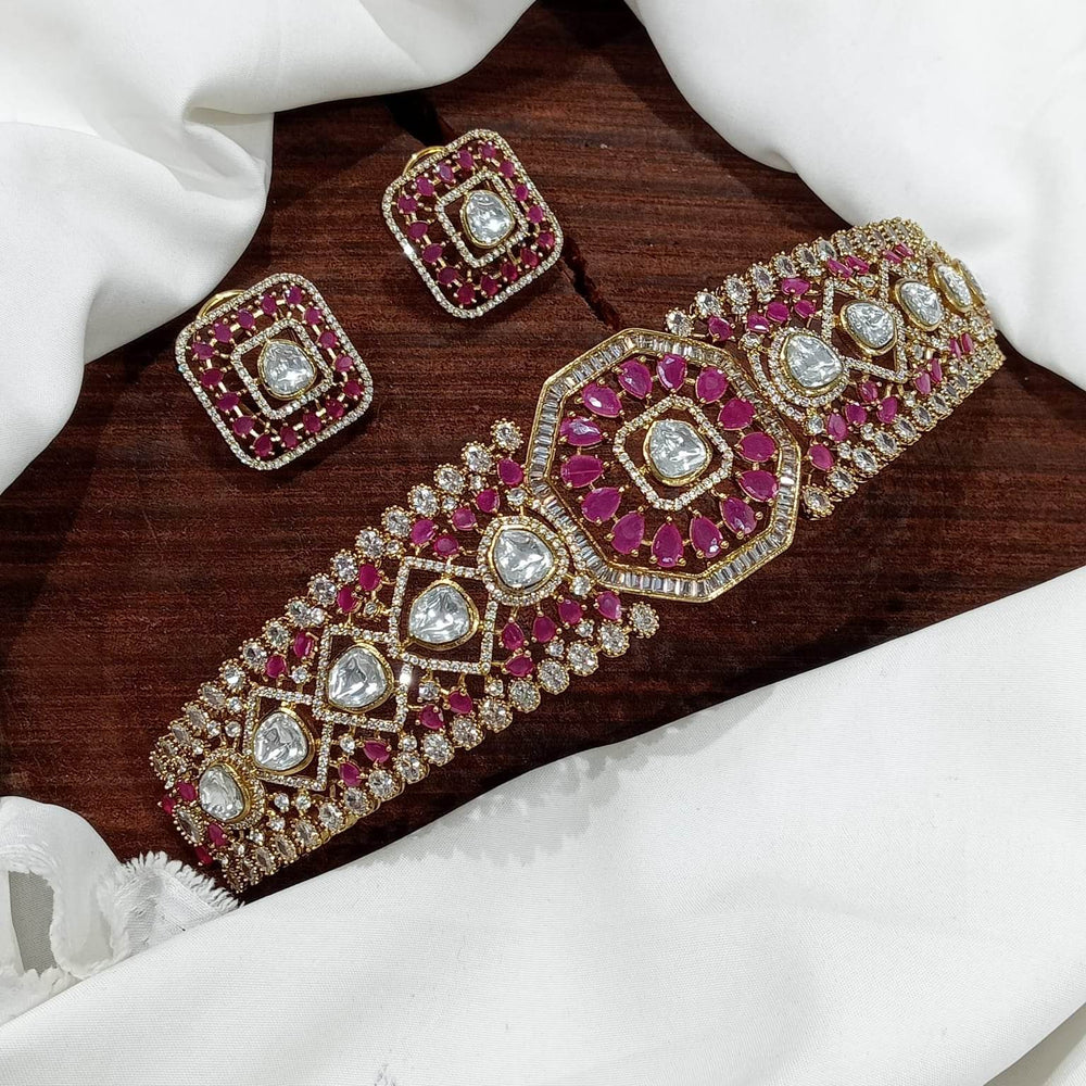 Victorian Polish AD Stones Choker - Nakshatra Jewels