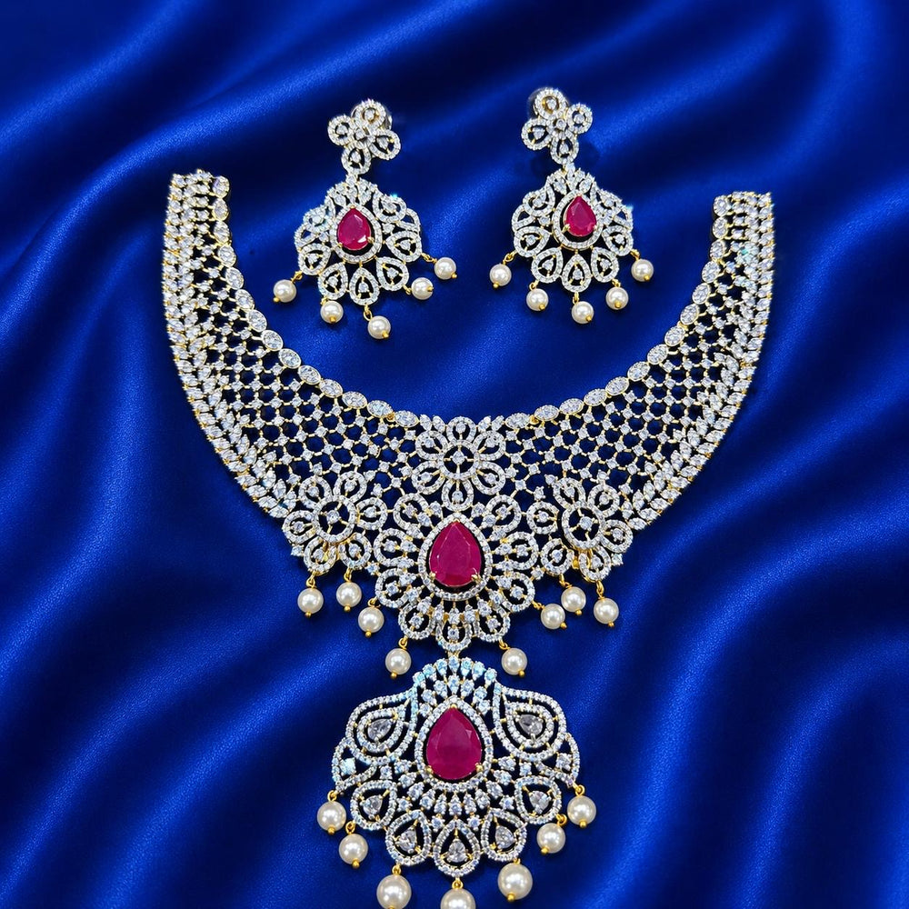 American Diamond Stones Bridal Necklace