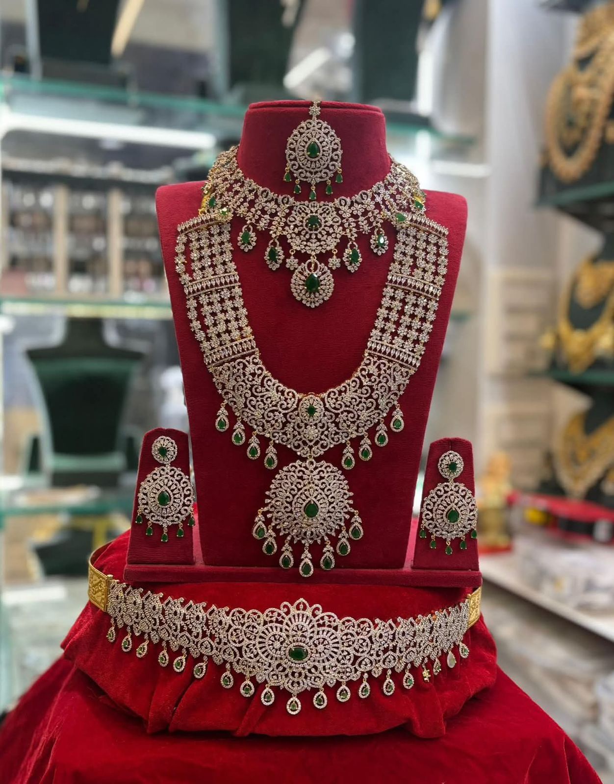 American Diamond Stones Bridal Combo Set
