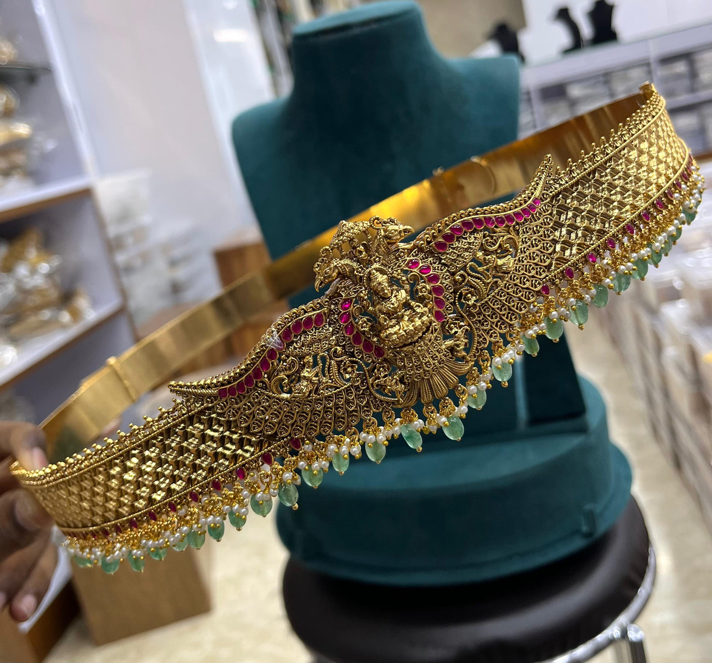 Nakshi Work with Kundan Stones Bridal Hip Belt