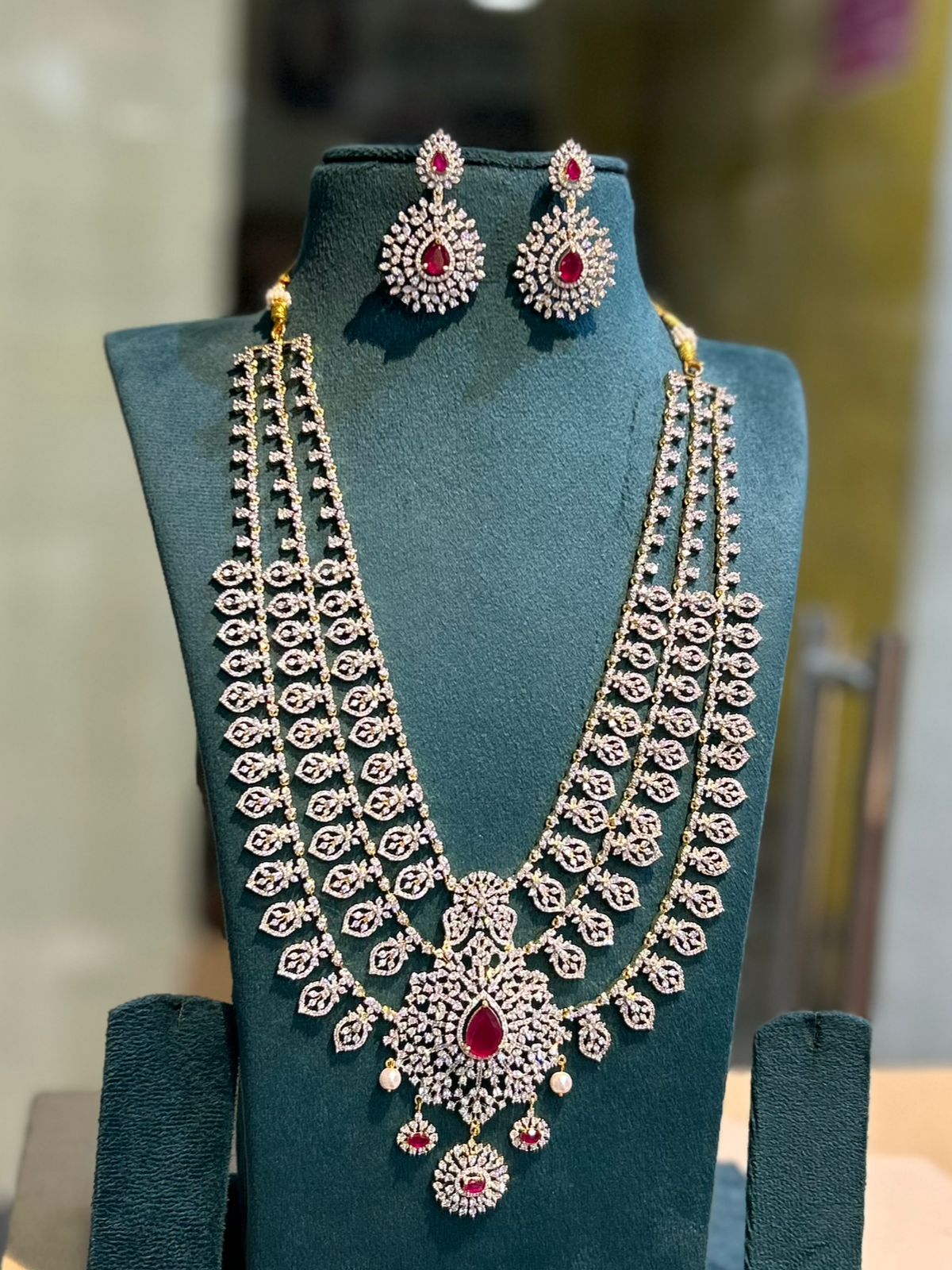 American Diamond Stones Bridal Layer Haram
