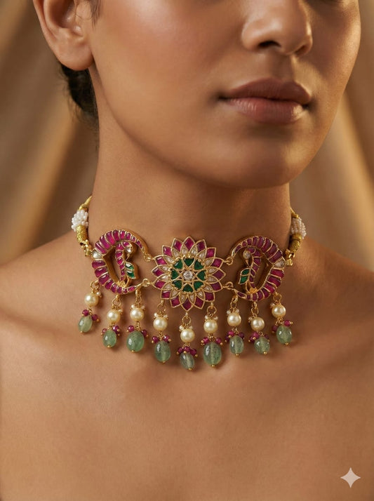 Jaadu Kundan Stones Bridal Necklace