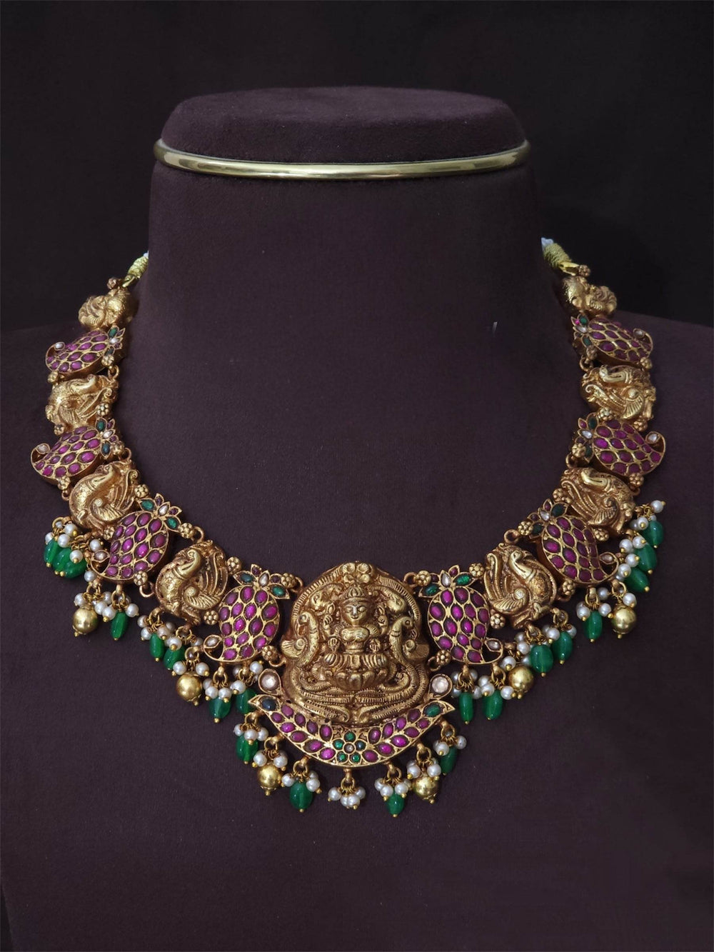 Nakshi Work with Jaadu Kundan Stones Bridal Necklace - Nakshatra Jewels