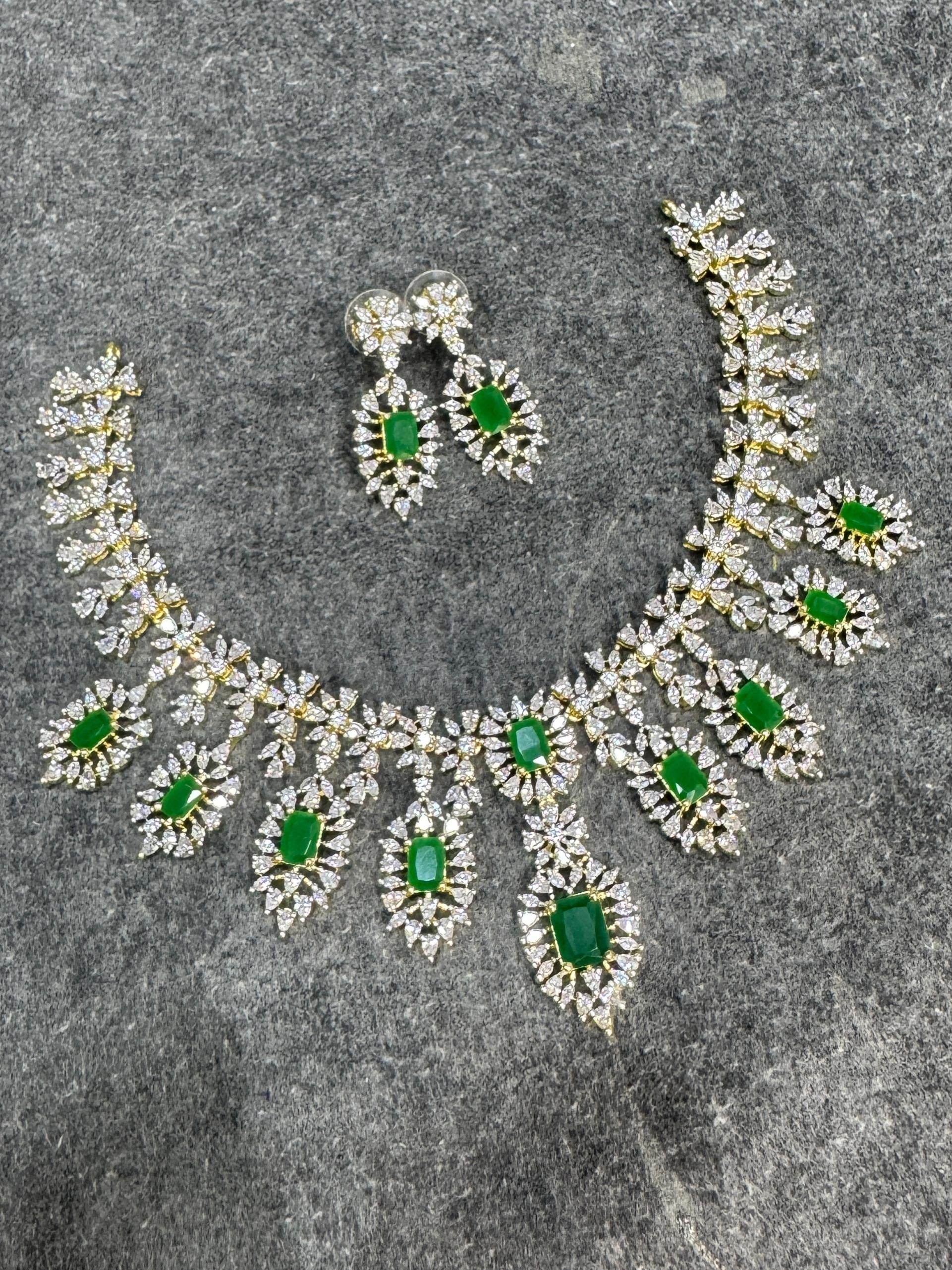 American Diamond Stones Bridal Neck set - Nakshatra Jewels