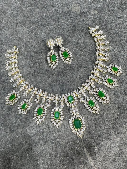 American Diamond Stones Bridal Neck set - Nakshatra Jewels