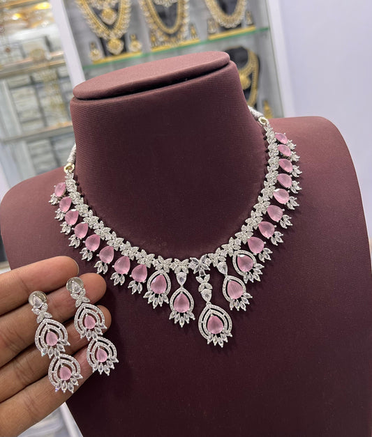 AD Stones Necklace (Silver Polish)