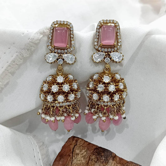 Mossianite Stones Bridal Earrings - Nakshatra Jewels