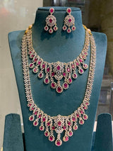 American Diamond Stones Bridal Combo Set - Nakshatra Jewels